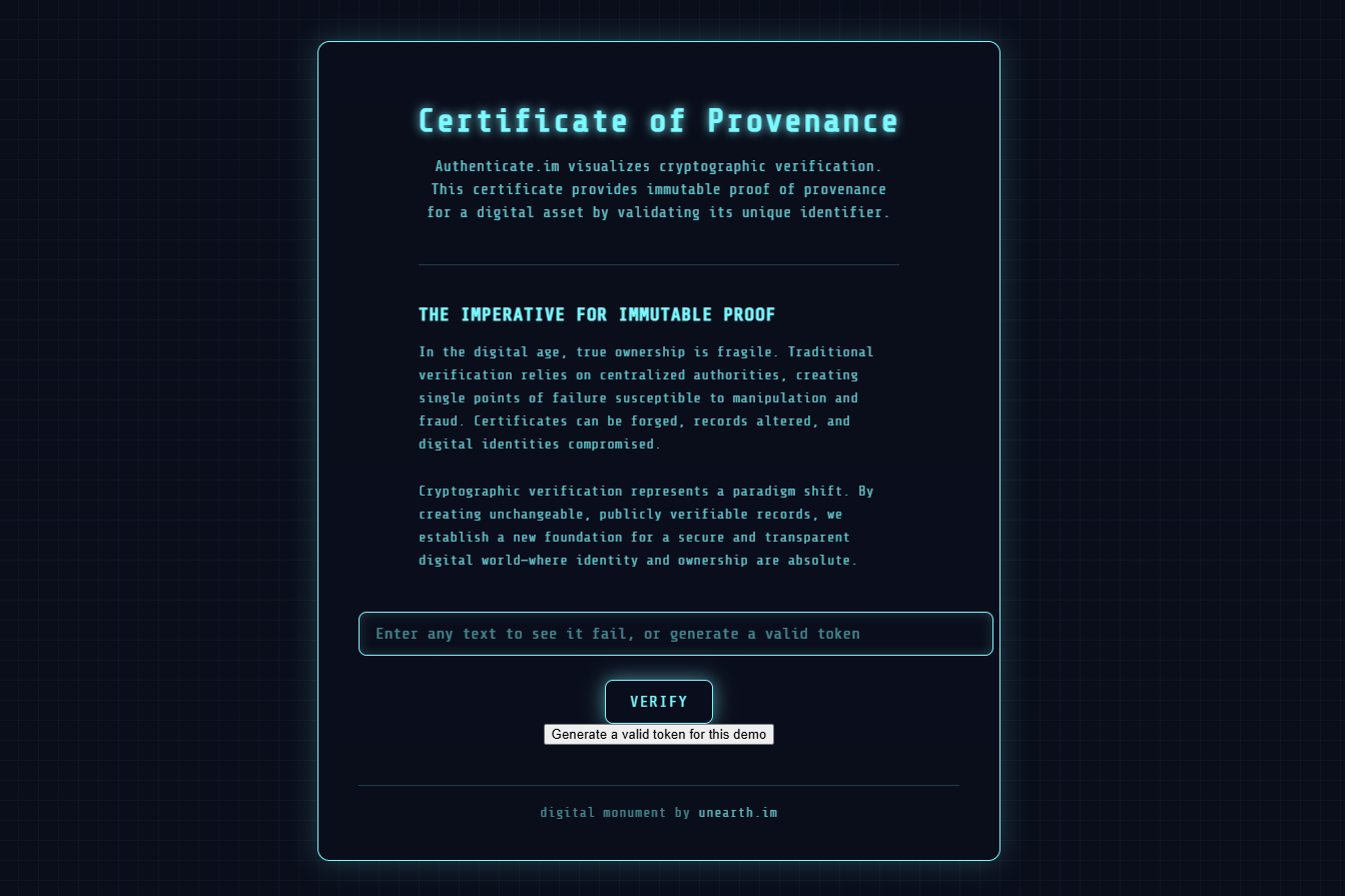 authenticate.im monument
